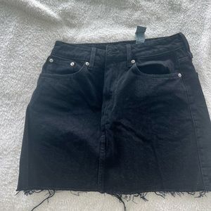 Zara black denim mini skirt